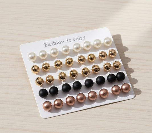 Pearl earring with different colors bundle